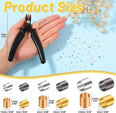 2200 Crimp Tubes with Crimping Pliers for Jewelry Making Beads &ndash; 3 Sizes, 4 Colo