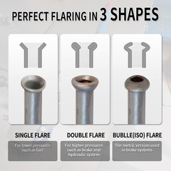 Brake Line Flaring Tool Kit, 37 Degree Single, Double and Bubble Flares, Brake L