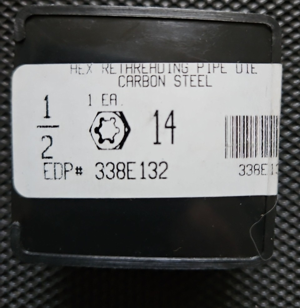 Drillco 3380E Series Carbon Steel Hexagon Pipe Rethreading Die, Uncoated (bnG)