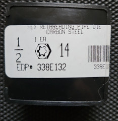 Drillco 3380E Series Carbon Steel Hexagon Pipe Rethreading Die, Uncoated (bnG)