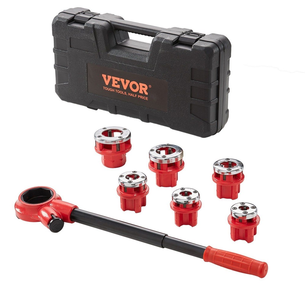All-in-One Pipe Threader: 6 NPT Sizes, 9SICR Die Heads, Cast Iron Frame