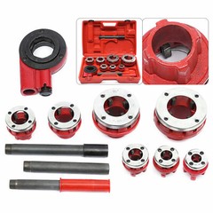 BSPT 7 Size Manual Pipe Threader Threading 3/8&Prime; to 2&Prime; Dies Set + Handle Ratchet