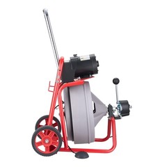 Uimoso 75FT x 1/2 Inch Drain Cleaning Machine with Auto Feed, Wheels & 8 Cutters