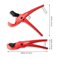 HAUTMEC Pvc Pipe Cutter Tool PEX Tubing 1-3/8&Prime;(36mm), Red-black