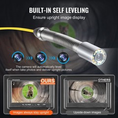 165ft Drain Camera: 512Hz Locator, IP68, 36x Zoom, 12 LED Lights