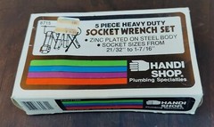 VTG New NOS 6pc SHOWER VALVE STEM SOCKET WRENCH PLUMBING TOOL SET 21/32-1~7/16&Prime;