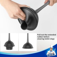 MR.SIGA Toilet Plunger and Bowl Brush Combo for Bathroom Cleaning, Gray, Gray