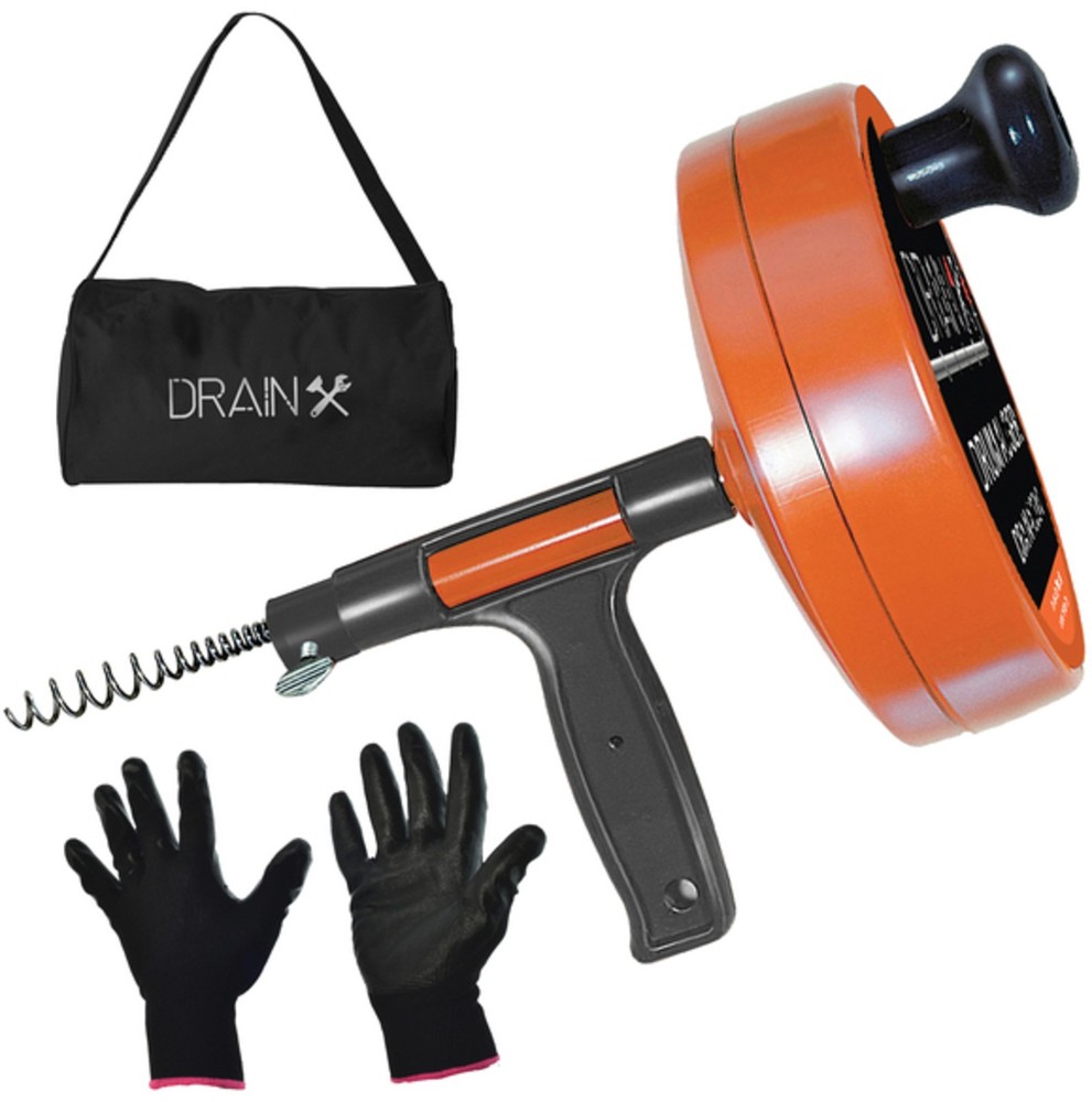 DrainX &ndash; EHX1-1010 &ndash; DrainX EHX1-1010 Heavy-Duty-Steel Pro Drum Drain Auger, 25