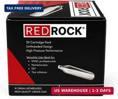 RedRock 16 Gram Unthreaded CO2 Cartridges for Gallo Drain Gun HVAC Drain Line Cl