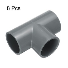 8pcs Fitting 3/4&Prime; 3 Ways Connector Build Grade Pipe Coupling Grey
