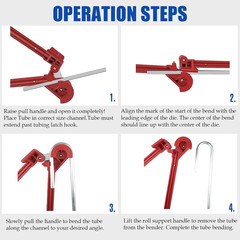 4 in 1 Tubing Bender, 0-180 Degrees Tube Bender Manual Pipe Bender Tool