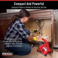 RIDGID 55808 PowerClear 120-Volt Drain Cleaning Machine 3/4&Prime; to 1-1/2&Prime;, Red