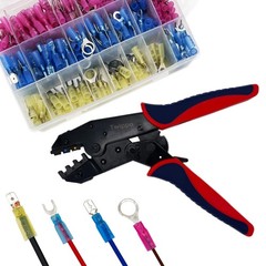 Twippo Crimping Tool for Heat Shrink Connectors, Ratchet Blue and Red
