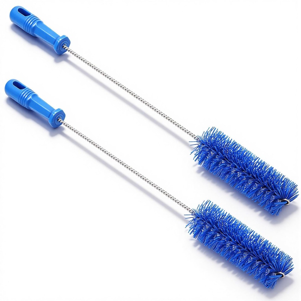 2 Pack Flexible Drain Brush &ndash; 19.7&Prime; Pipe Cleaning Tool for Shower & Tub, Blue