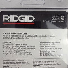RIDGID 101 Close Quarters Tubing Cutter (1/4&Prime;&ndash;1 1/8&Prime;) Pipe Copper Brass USA NIP