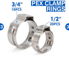 PEX Clamp Tool Kit for 3/8&Prime; 1/2&Prime; 3/4&Prime; 1&Prime;, PEX Clamp Cinch Removal Tubing Cutter
