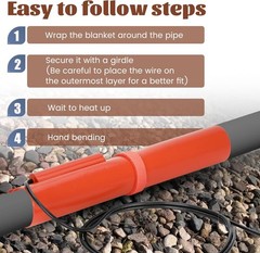 PVC Heating Blanket for 2&Prime; to 3&Prime; PVC Conduit Pipe Bending, 120V 800W PVC Heater