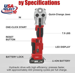 18V Cordless Pro Press Tool Plumbing Kit for Copper & PEX Pipes