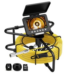 50M Sewer Pipe Inspection Camera 5&Prime; Monitor Drain Endoscope 18mm Video Camera