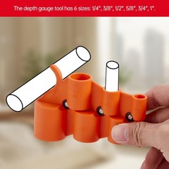 1/4&rdquo; &ndash; 1&rdquo; Depth Gauge with 2Pcs Pipe Deburring Tools Kit, 1/8&rdquo; to 1-5/8&rdquo; Inn