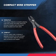 02037A Compact Wire Stripper | 4-in-1 Multi Purpose Electricians Pliers | Wire C