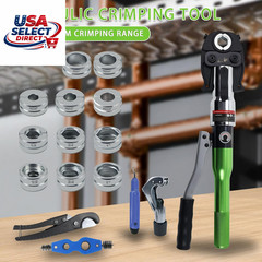 Pipe Press Tool with 11 Dies for Copper & PEX Crimping