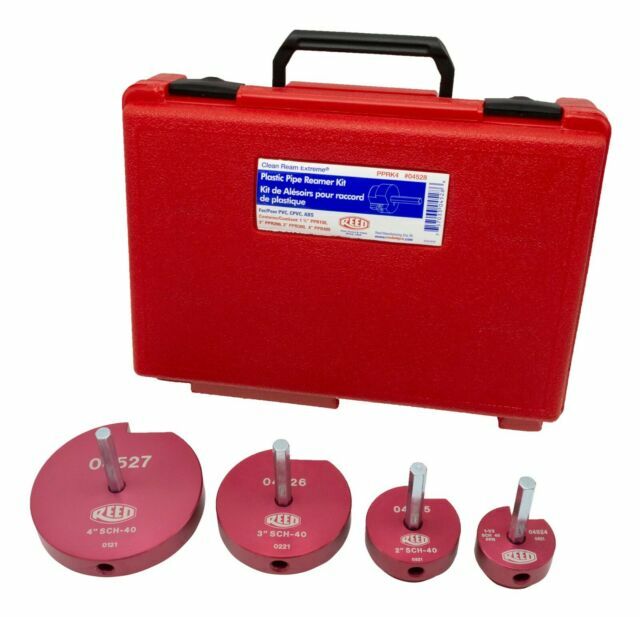 Reed 04528 PPRK4 Plastic Pipe Reamer Kit With a Case