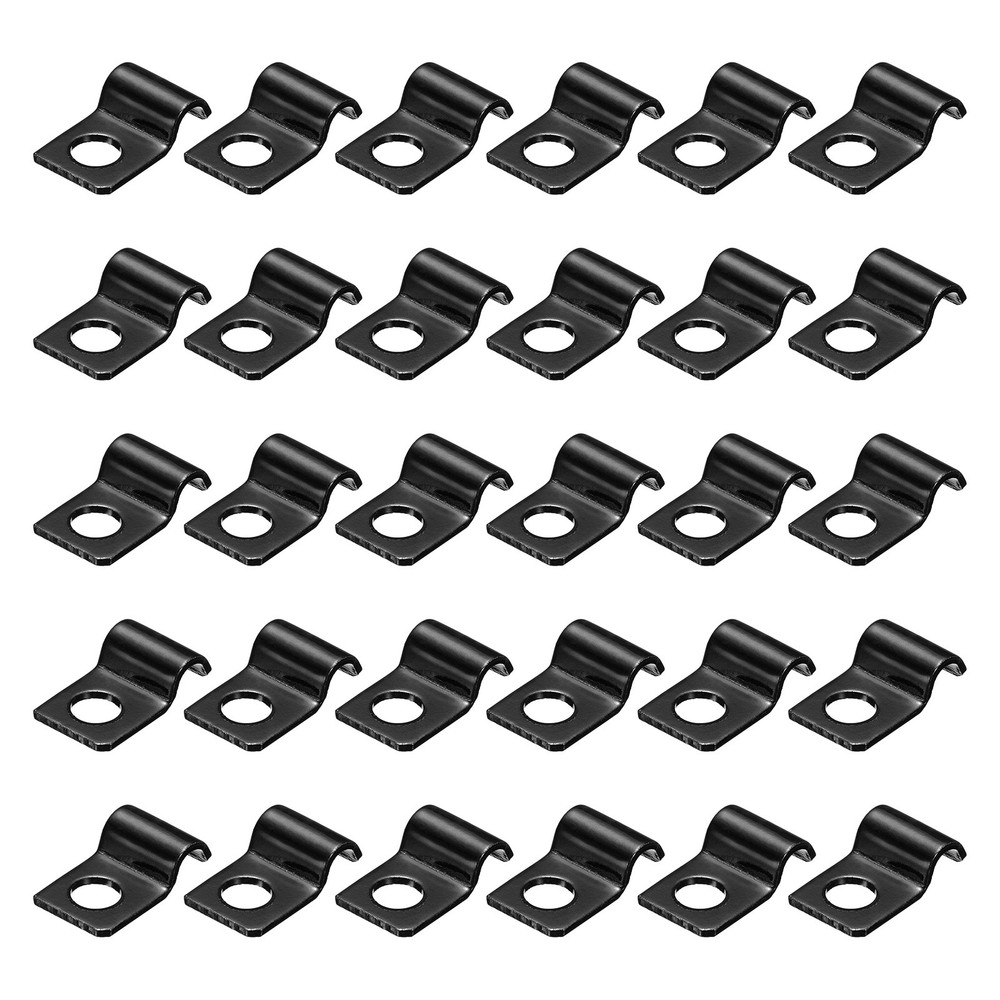30Pcs 4mm Pipe Strap Carbon Steel Conduit Strap, Black
