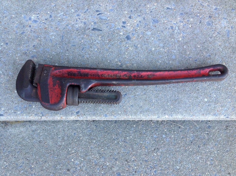 RIDGID 18&Prime; Heavy Duty Pipe Wrench The Ridge Tool Co. USA Excellent Operating Con
