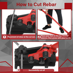 Rebar Bender & Cutter 2 in 1 Rod Bender Metal Bending Tool Manual Effortlessly C