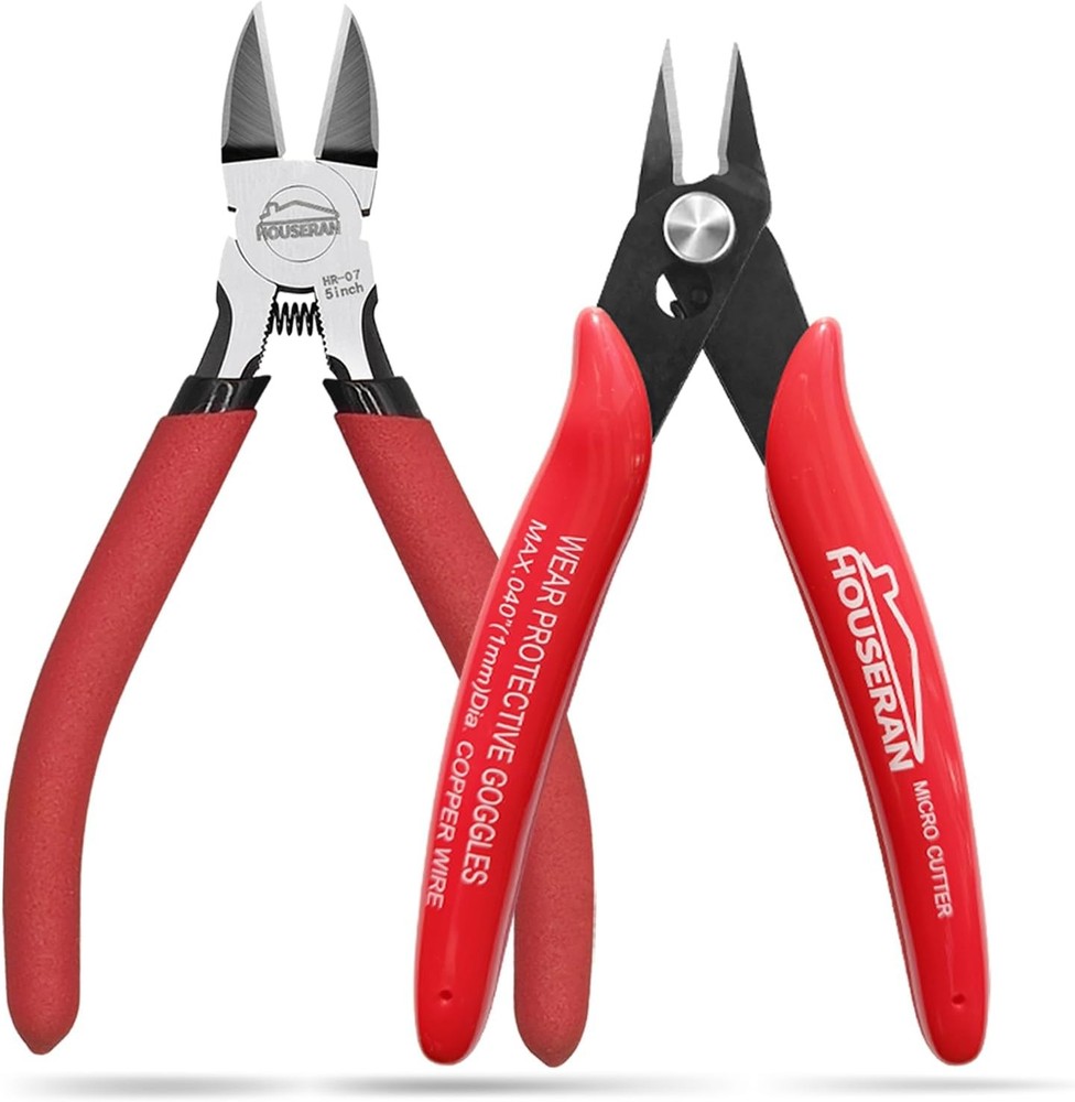 Wire Cutters Set 5 Inch Micro Flush Cutter Side Cutting Pliers | 2pc 5&Prime; diagonal