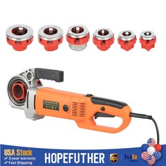 Handheld Electric Pipe Threader Threading Machine W/6 Pipe Cutter 1/2&Prime; &ndash; 2&Prime; USA