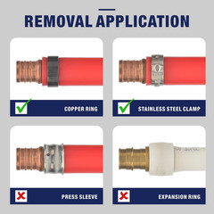 PEX Removal Tool for F2098 Stainless Steel Clamps & F1807 Copper Rings, PEX Decr