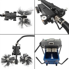 250-800mm Pipe Inspection & Cleaning Robot w/ Remote, 1080P Cam*2, 30&deg; Climb