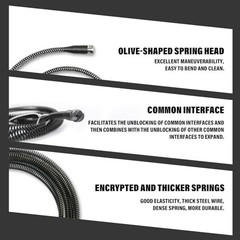 20ft x 1/2&Prime; Drain Cleaning Cable with 6 Cutters, Manual & Powered Adapters, Sewe