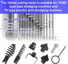 8PCS Drain Snake Drill Attachments &ndash; Auger & Cutter Head Set for Machines &ndash; US