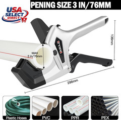 Heavy Duty Ratchet PVC Pipe Cutter Cuts Up to 3 Inches with Spare Blade
