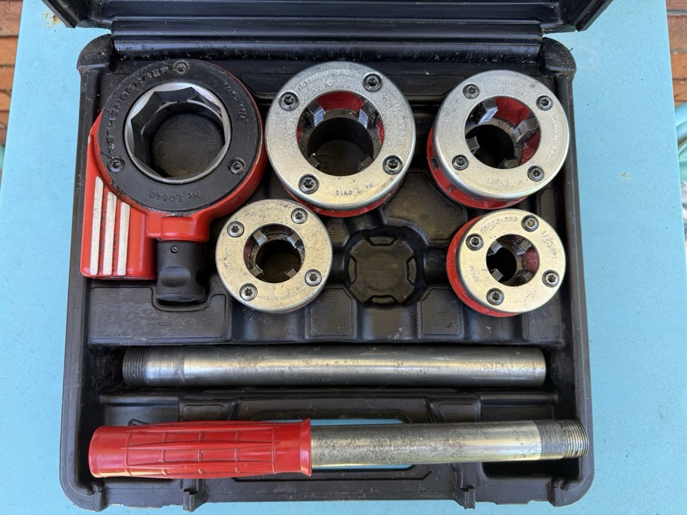 ROTHENBERGER Manual Pipe Threader Set 1/2&Prime; 3/4&Prime; 1&Prime; 1-1/4&Prime; Made In Germany
