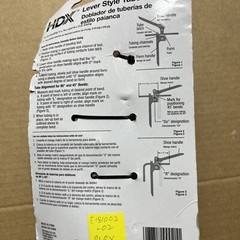 HDX Lever Style Tube Bender Bends &frac14;&rdquo; &ndash; 3/8&rdquo; #1000 012 503