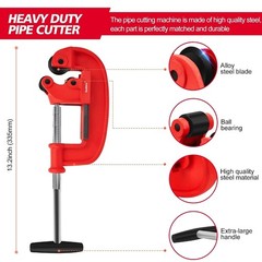 Heavy Duty 1-3 Inch Pipe Cutter Tool with Extra Blade &ndash; Professional Cutting Too