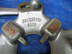 Ridgid 500B Bolt Die Head, 1-1/8 to 2 Inch Capacity with NEW 1-3/4 x 5 Dies