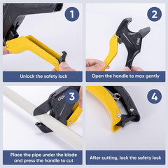 PVC Pipe Cutter, Up to 2-1/2&Prime;, Ratchet Pipe Shears Heavy-Duty, Pex Cutting Tool
