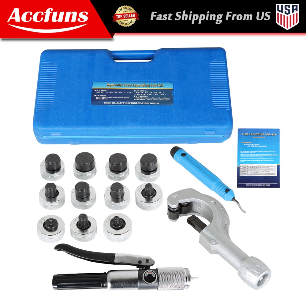3/8&Prime; to 1-5/8&Prime; Fit For Copper Tubing Expanding HVAC Hydraulic Swaging Tool Kit