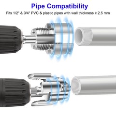 2Pcs 1/2&rdquo; 3/4&rdquo; Water Pipe Threading Tool Integrated Internal & External Pipe