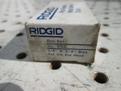 New Ridgid #552 #551 Die sets 1/8&Prime; & 1/4&Prime;- 3/8&Prime; Threads For 515 Dual Heads