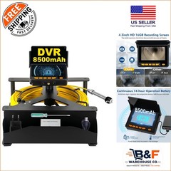 Advanced 164ft Drain Inspection Camera with 6 LED Lights & Meter Counter