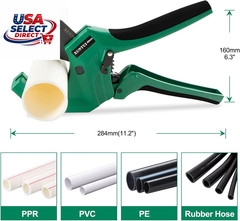 Ratchet PVC Pipe Cutter 64mm for 2&Prime; Sch 40 PVC &ndash; Extra Blade Included