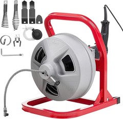 Drain Cleaner Machine 50 FT X 5/16 Inch, Sewer Snake Auger with 228RPM Electric