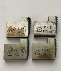 Set of 4 Toledo No. 11-12 1-1/4in Pipe Threading Dies