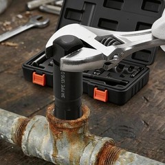 9-Piece Heavy-Duty Pipe Extractor Set in Cr-Mo Steel for 1/8&Prime; to 1&Prime; Pipes